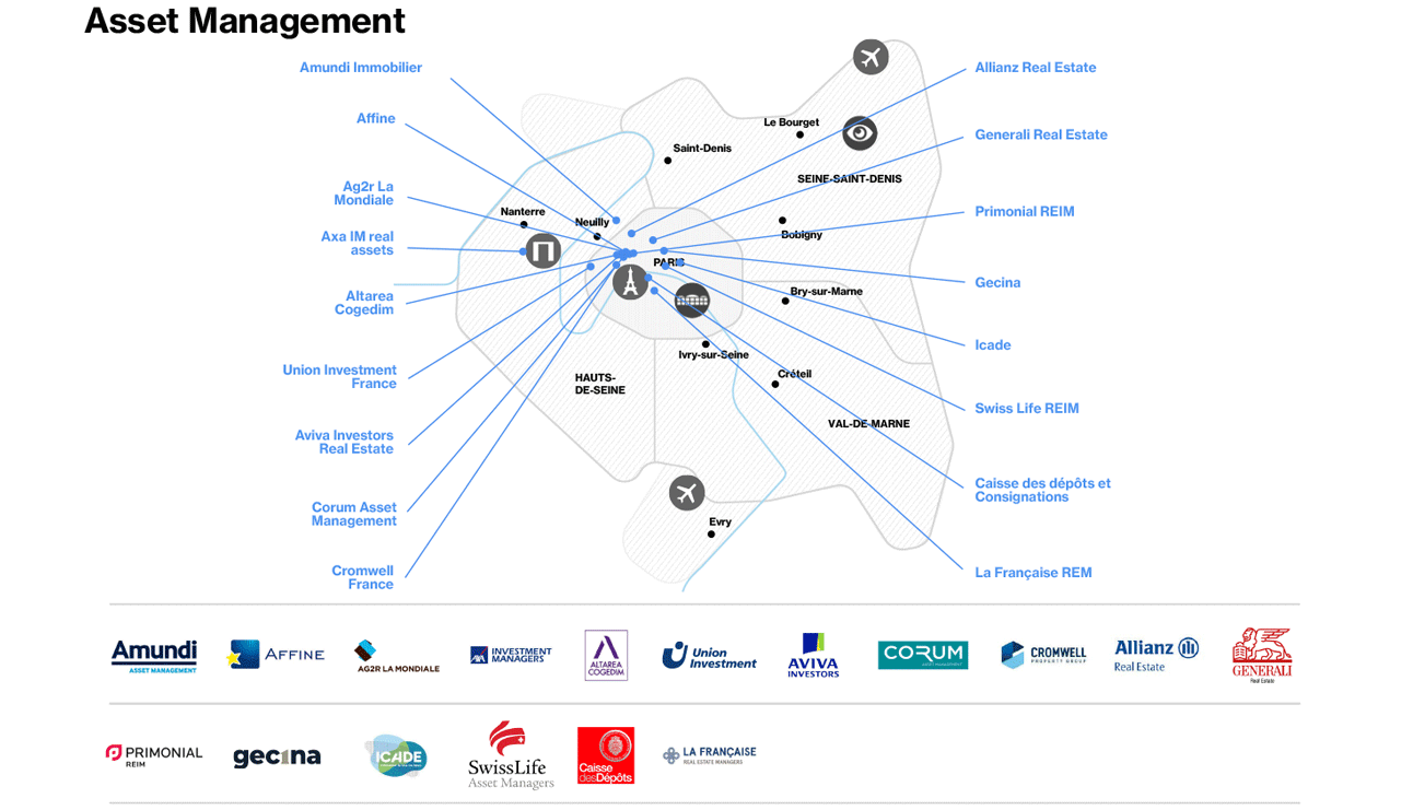 Real Estate - Map of Asset Management in Paris Region